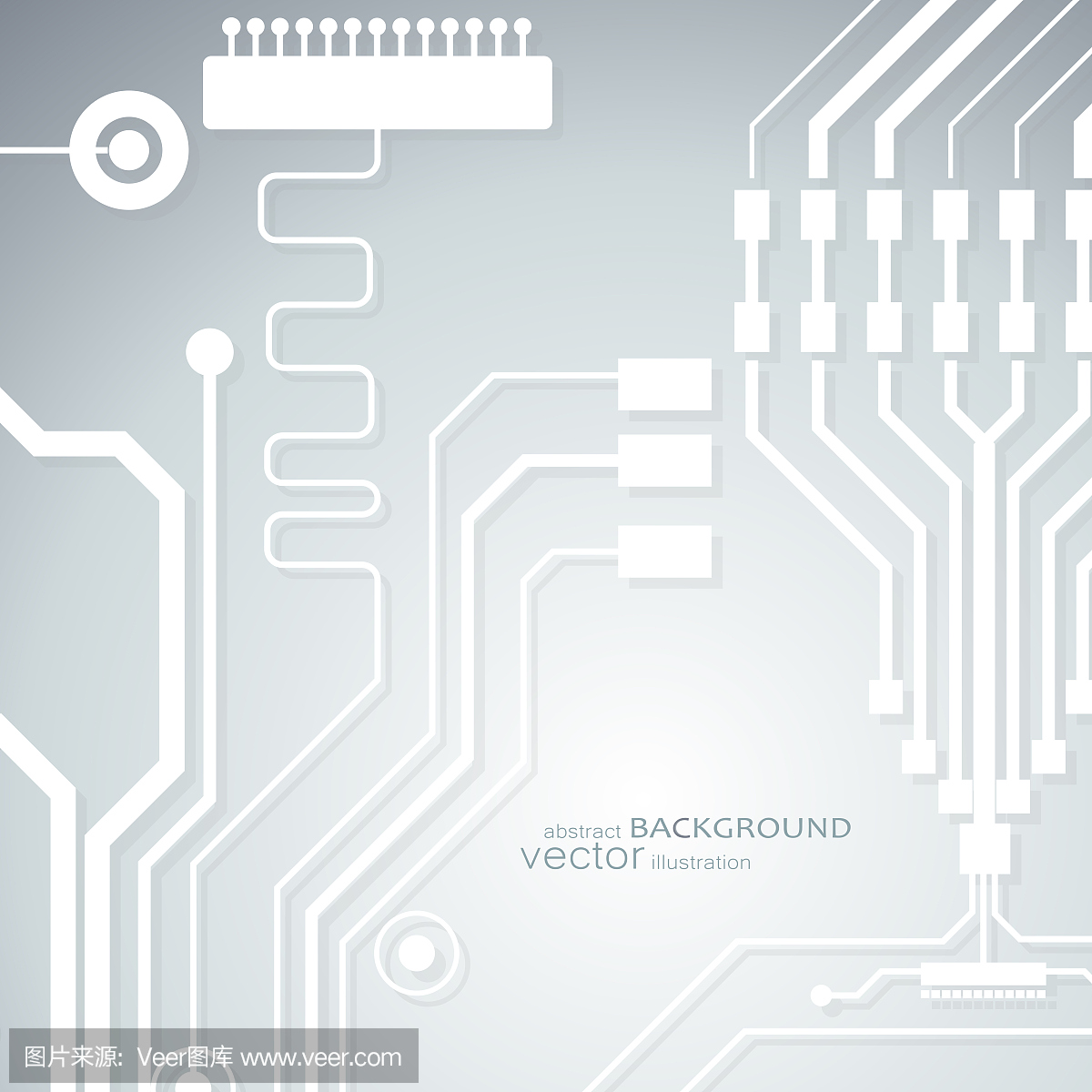矢量电路板插图。抽象的技术。微芯片的背景。