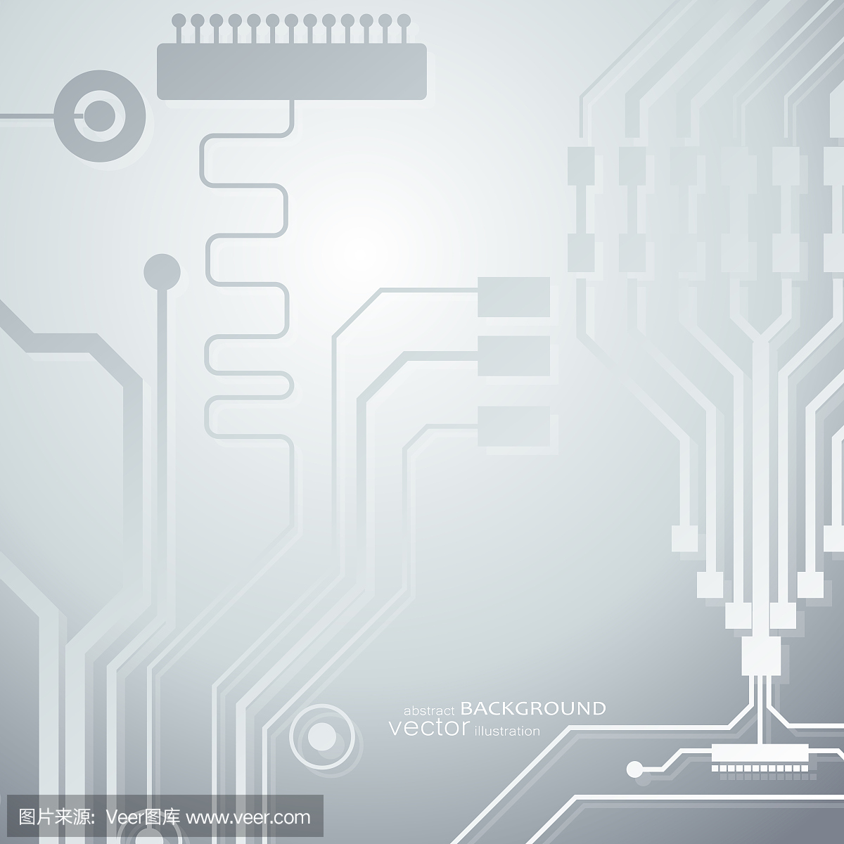 矢量电路板插图。抽象的技术。